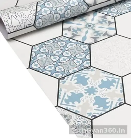 Multi Color Mosiac Design Self Adhesive Peel and Stick Floor Sticker Wallpaper